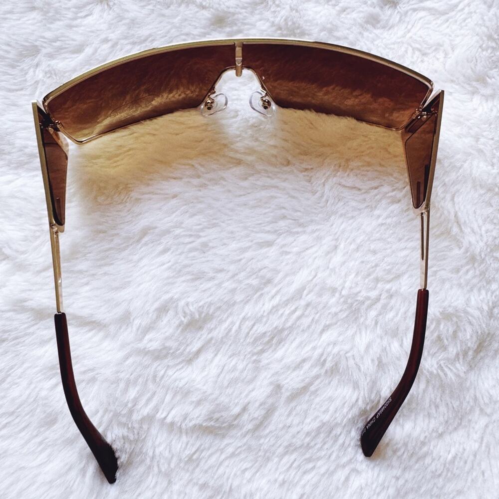 Sandy Brown Wrap-Around Sunglasses - Picture 6 of 10